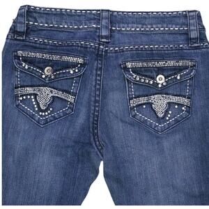 Cello Jeans Studded Embellished Women's 9 28 Bootcut Flap Pockets Low Rise Y2K